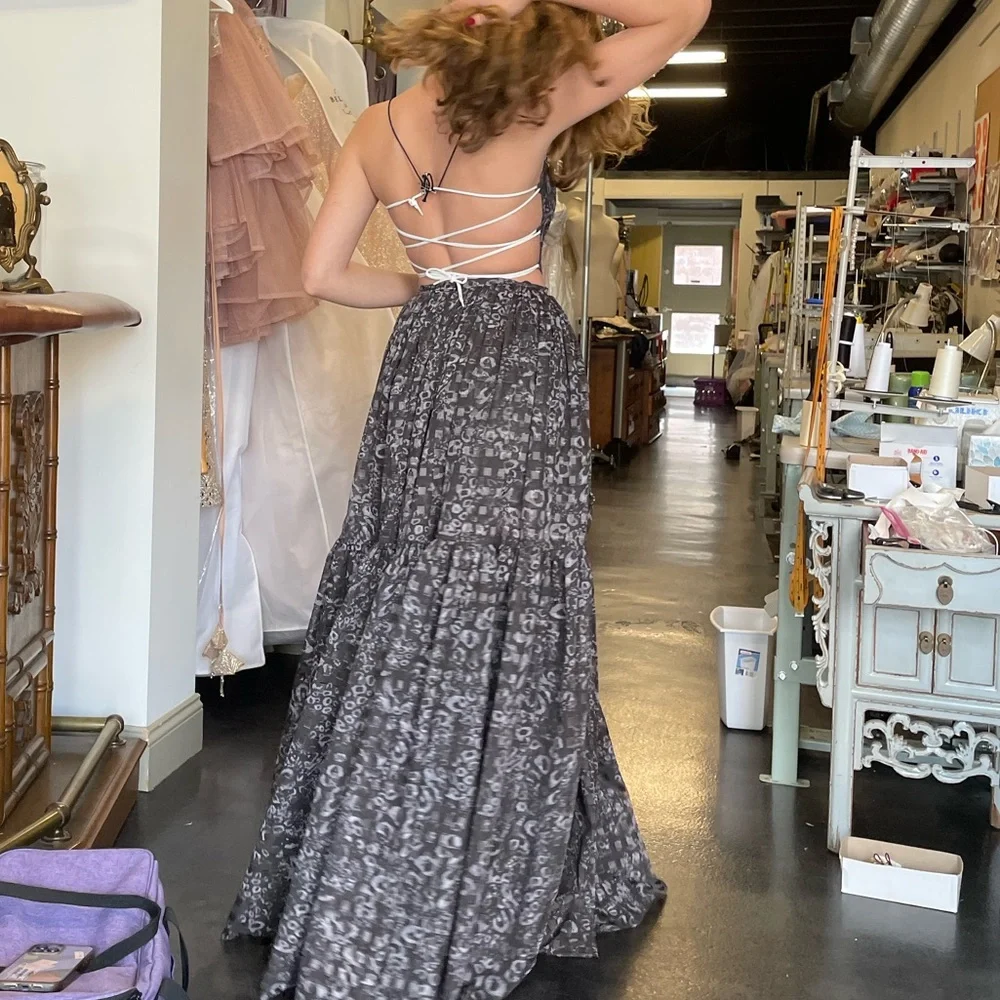 Lucia’s Sarto black brown dress corset backless size small - Picture 12 of 16